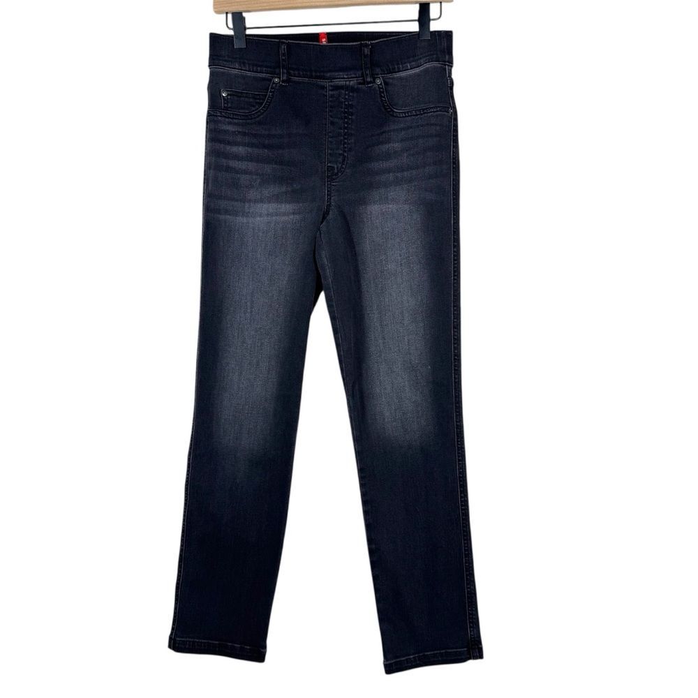 Spanx Straight Leg Jeans Vintage Black Pull On Pants Small Career 20355R